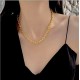 U Shape Chunky Link Chain Silver & Gold Hardware Necklace